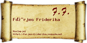 Fürjes Friderika névjegykártya